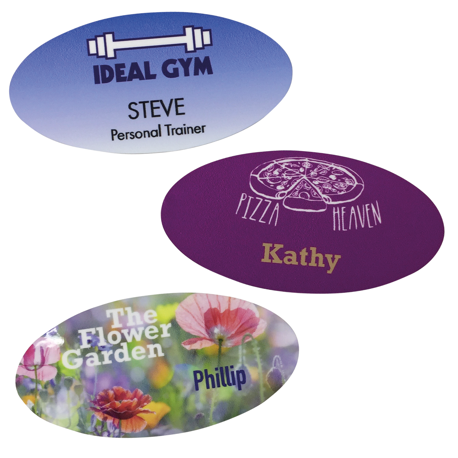 Oval Staff Name Badges - 76 x 38mm