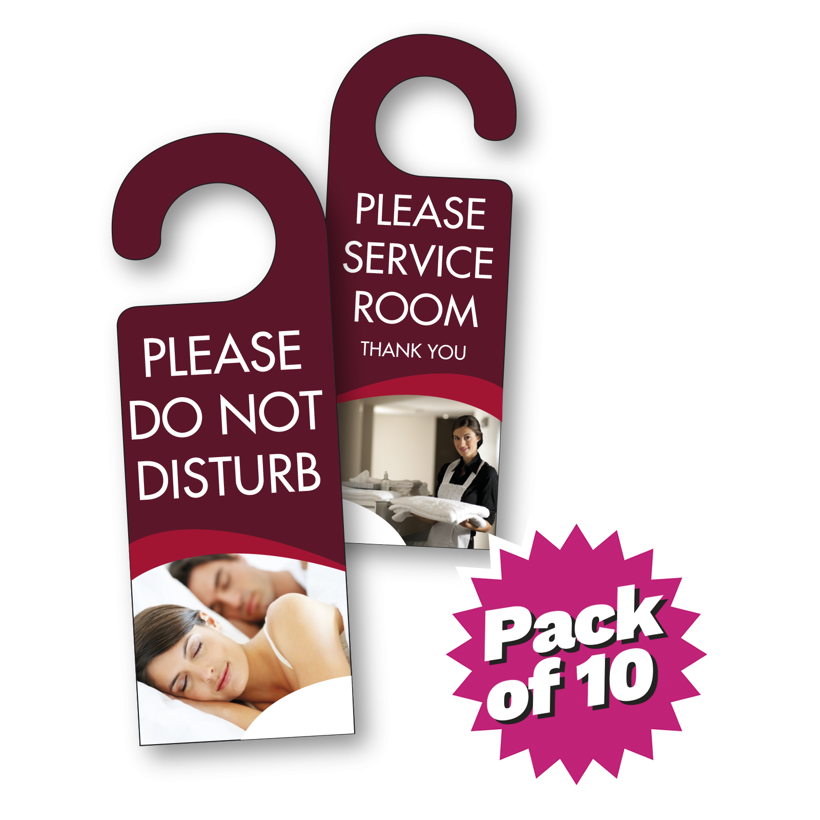 Premium Door Hanger - Do Not Disturb / Please Service - Pack of 10