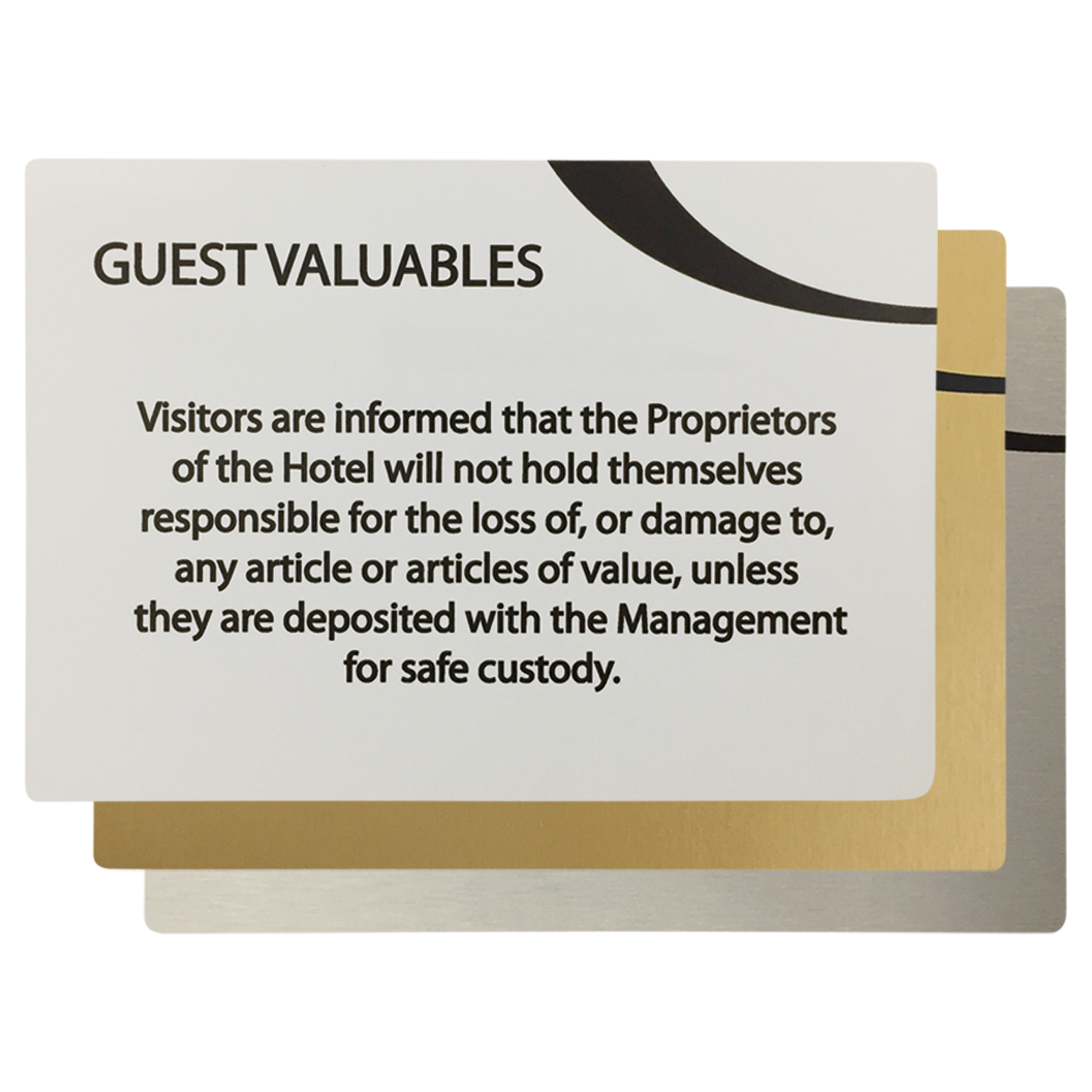 Guest Valuables Information Notices