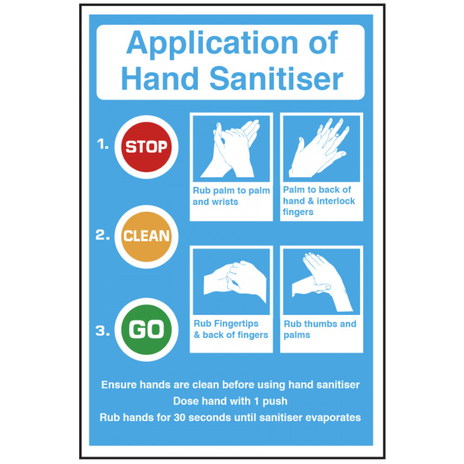 Hand Sanitiser Application Sign Coronavirus Catersigns