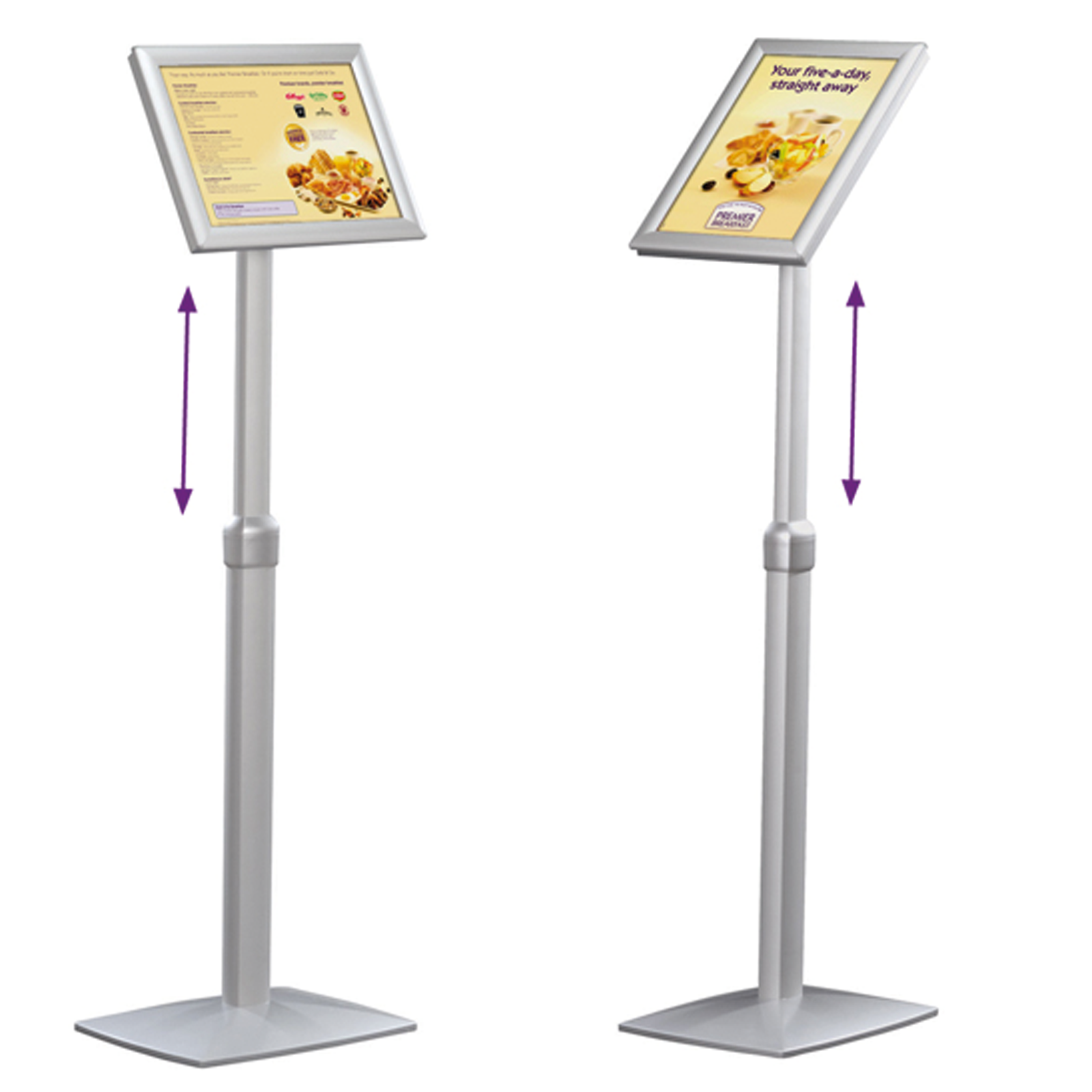 Height Adjustable Angled Display Floor Stands