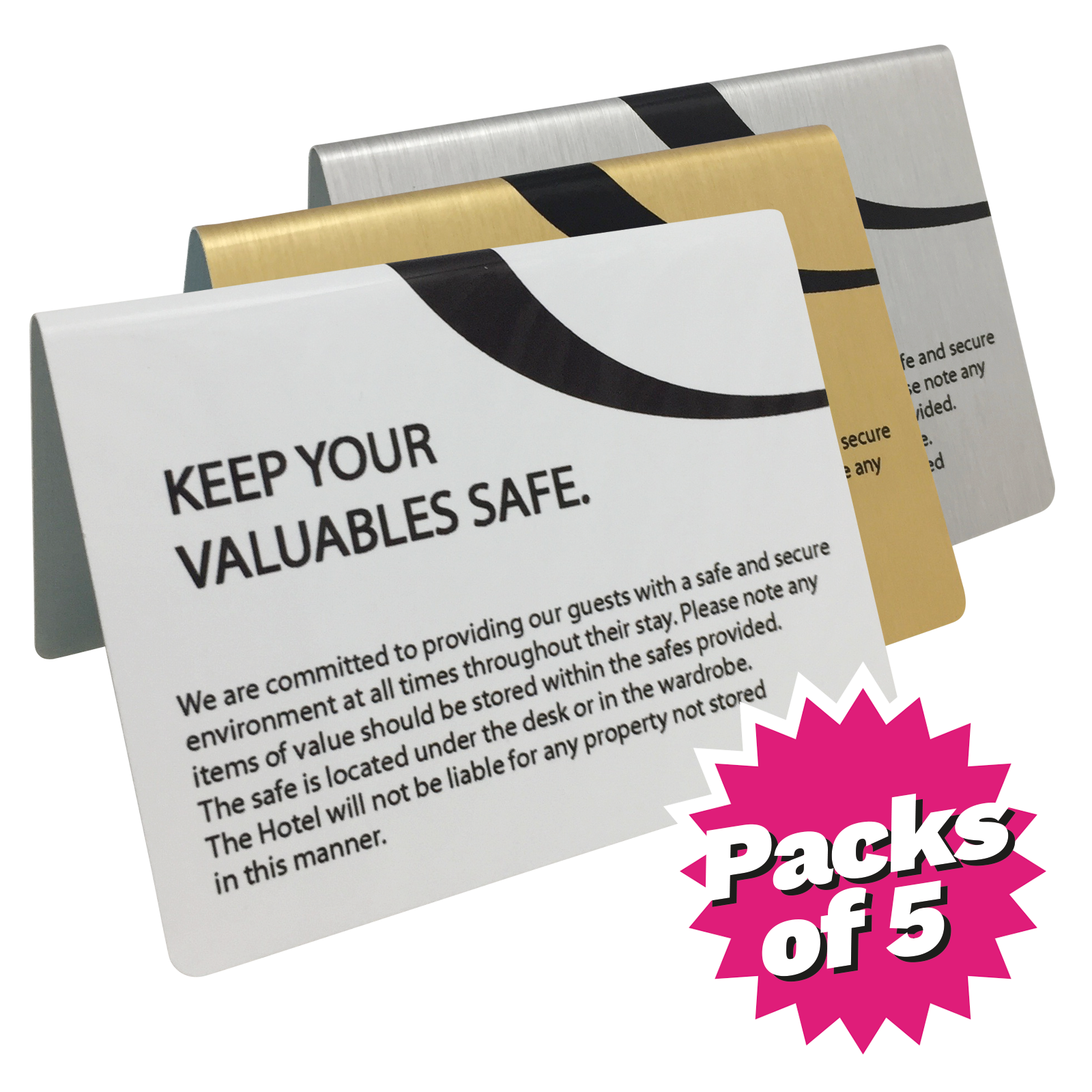 Keep Your Valuables Safe Tent Notice Packs