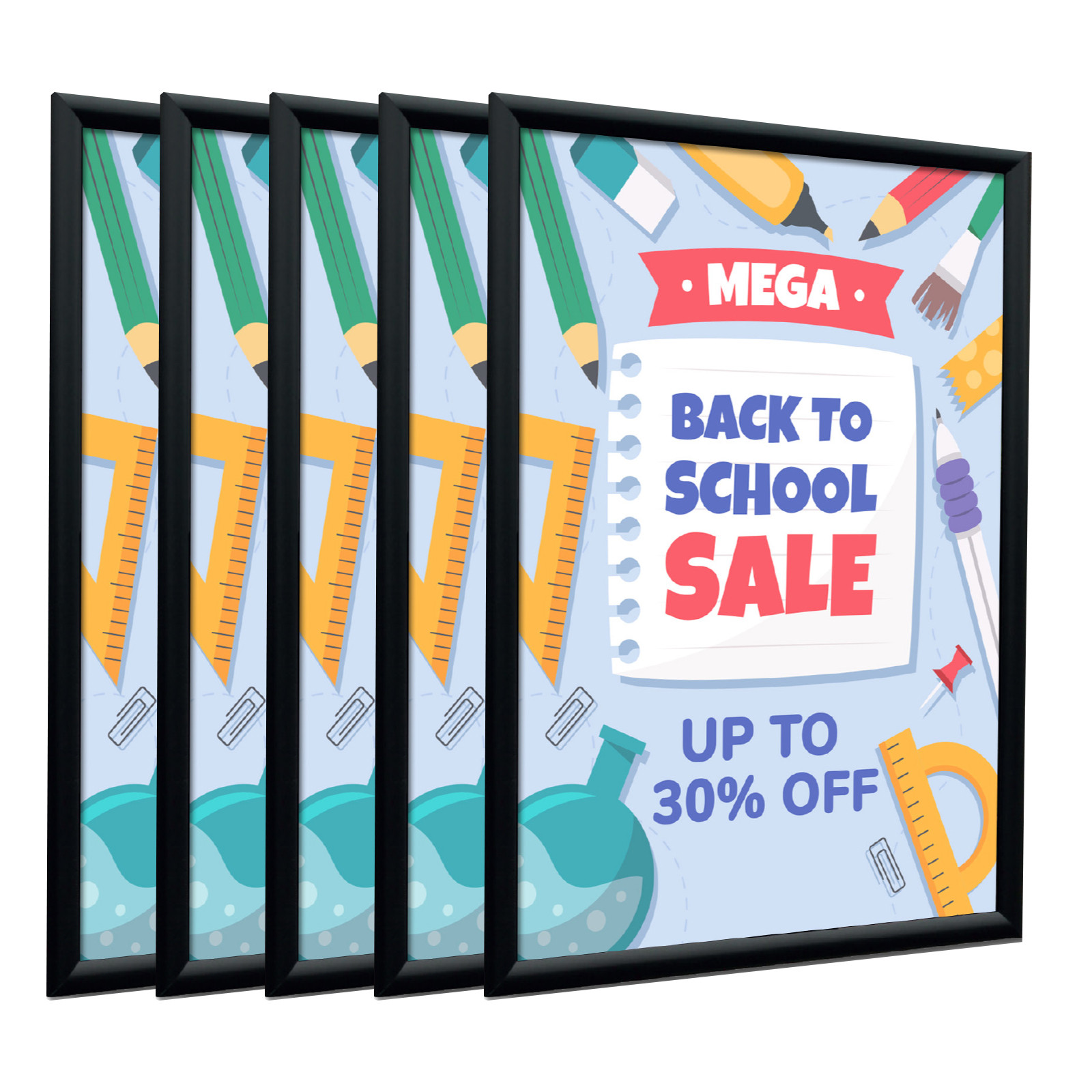 Box of 10 - A4 & A3 Black Snap Poster Frames