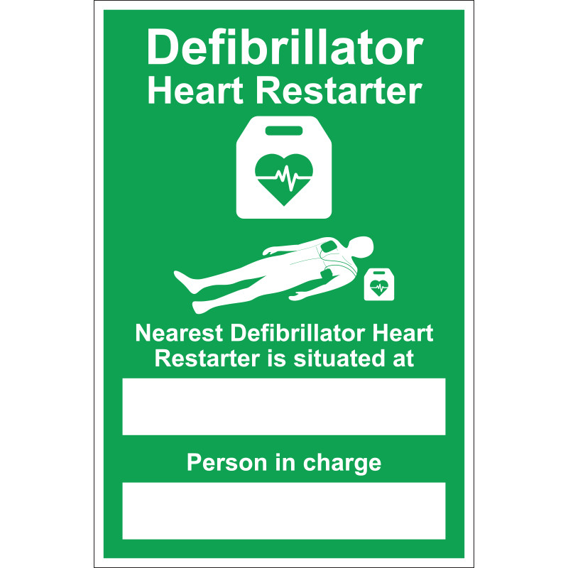 nearest Defibrillator Sign