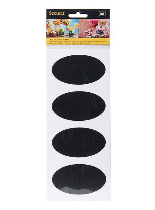Pack of 8 Oval Self-Adhesive Chalkboard Stickers