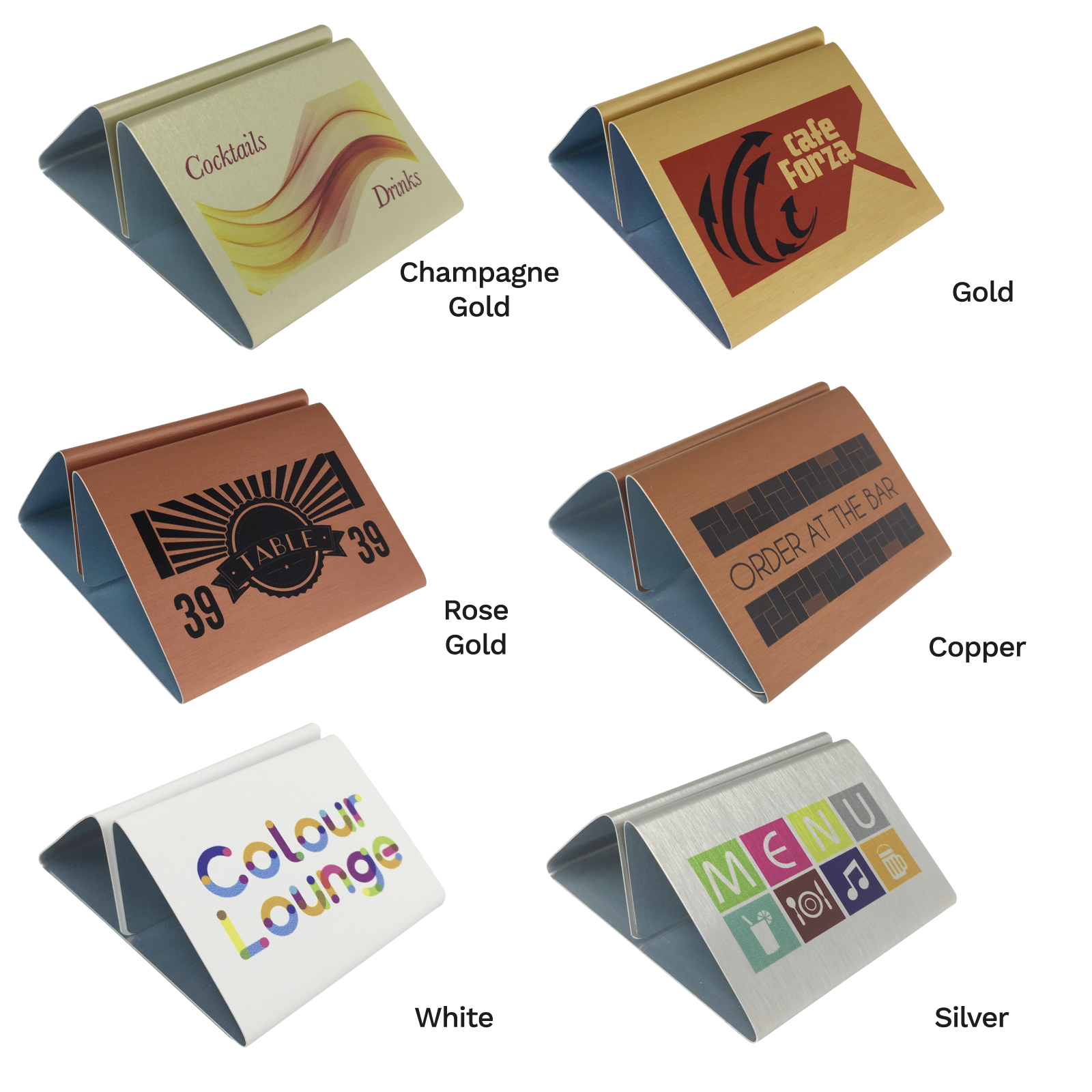 Personalised Metal Menu Holders Personalised Menu Holders