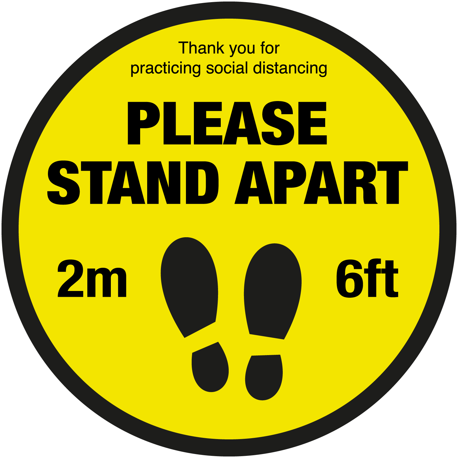 Please Stand Apart social distancing floor sign Catersign