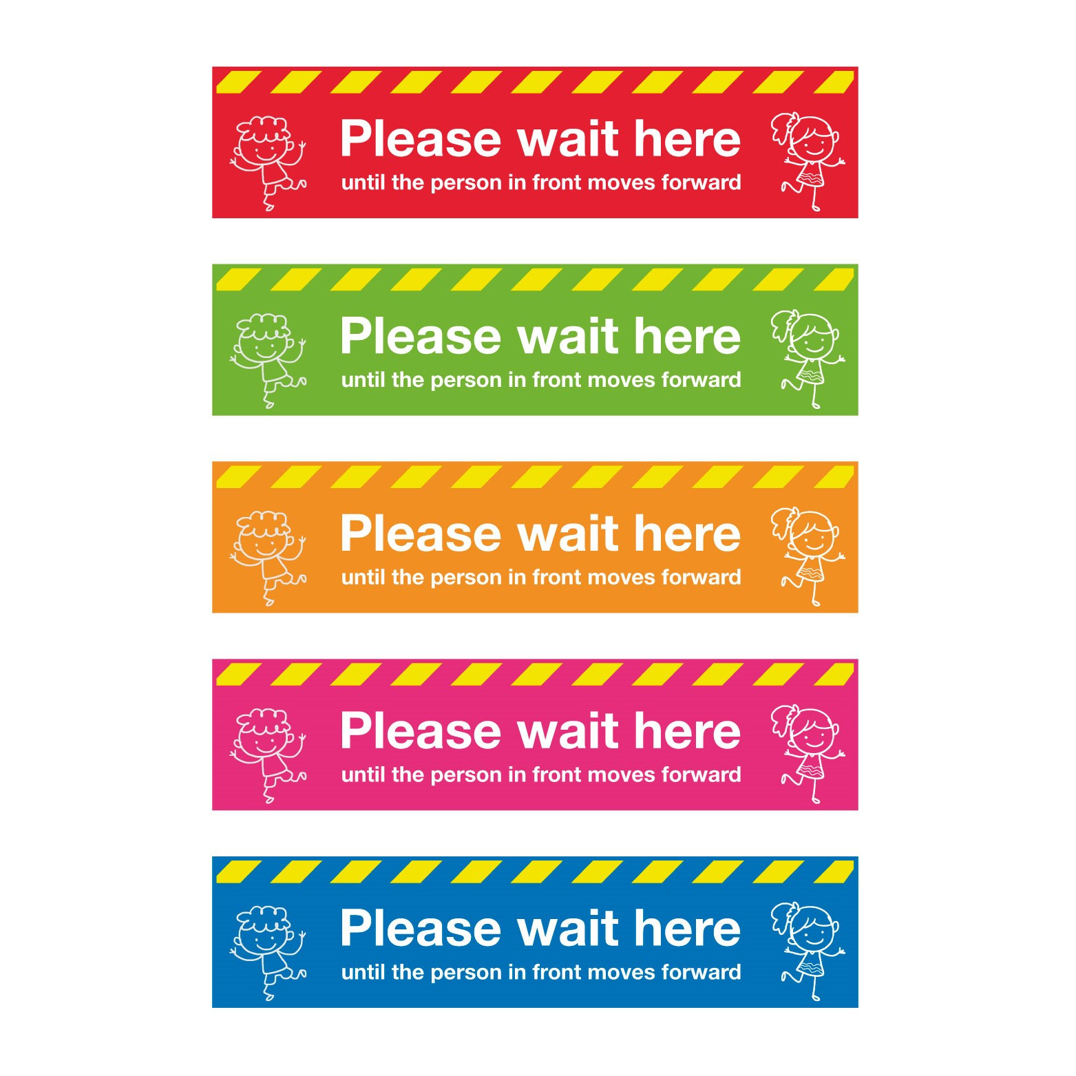 Please wait here School Social Distancing Floor Graphics