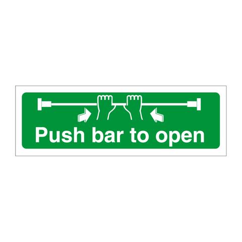 Push bar to Open fire exit sign