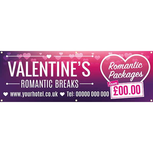 Valentines Day Romantic Breaks PVC Banner