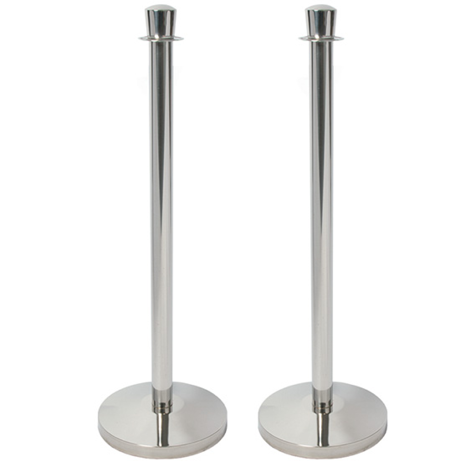 Set of 2 Chrome Rope Barrier Posts