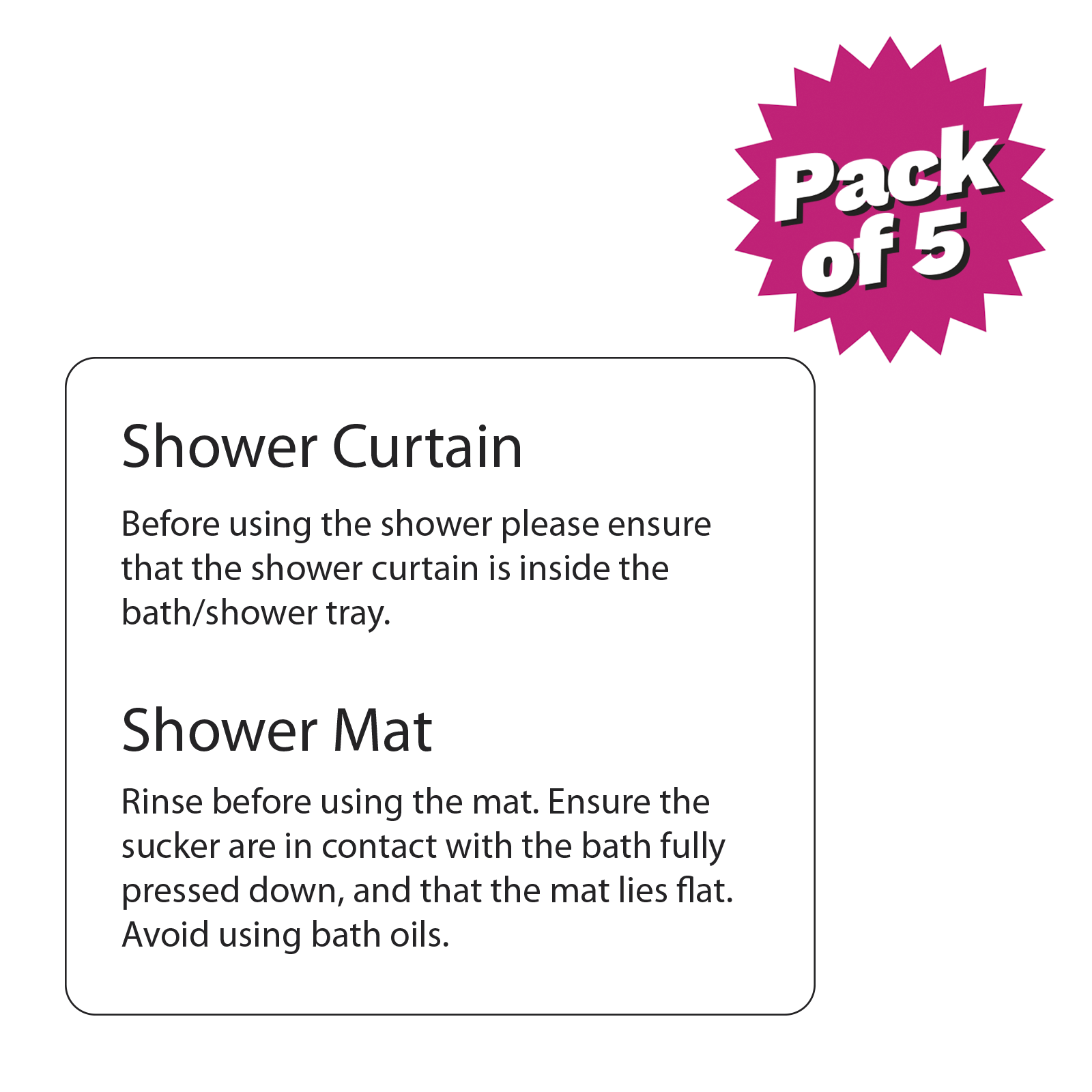 Clear Shower Curtain & Mat Sticker Pack
