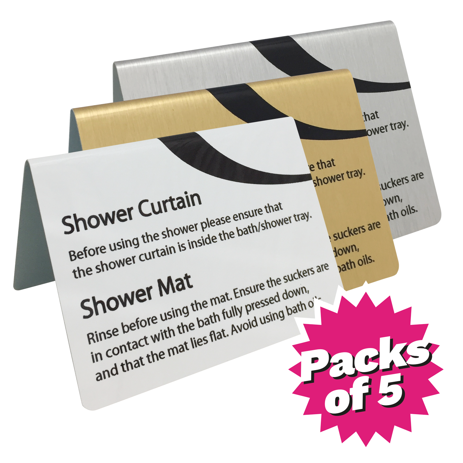 Shower Curtain & Mat Tent Notice Packs
