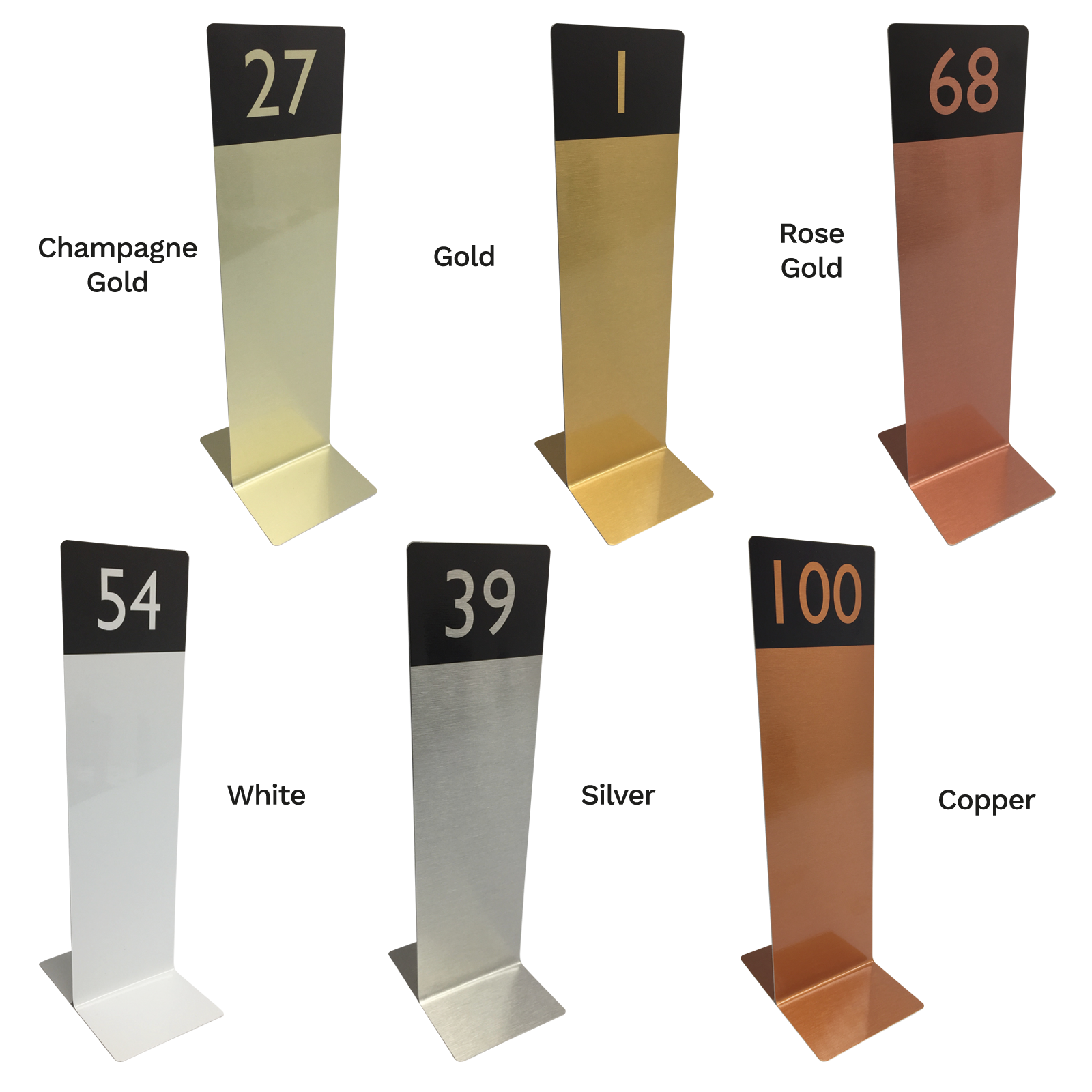 Tall Table Numbers Various Colours Table Number Number Slimline Table Number