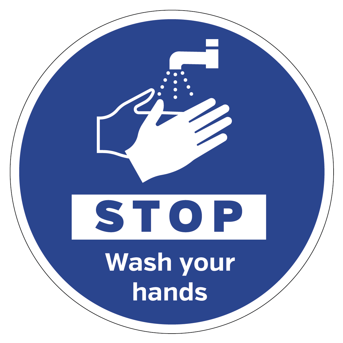 STOP wash your hands floor & wall vinyl sign graphic