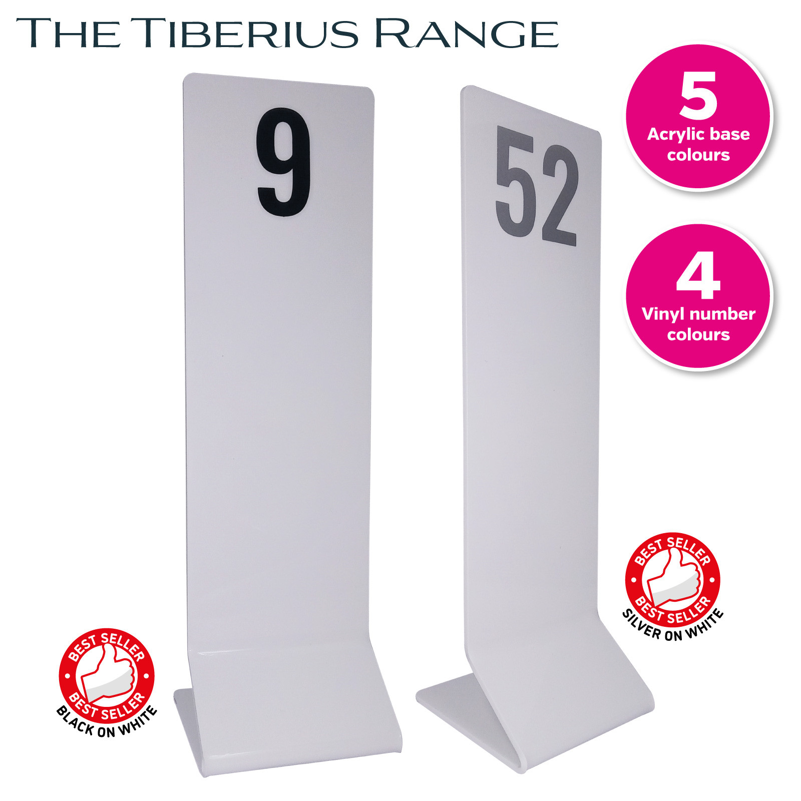 Tiberius Function Room Table Numbers - Choice of colours