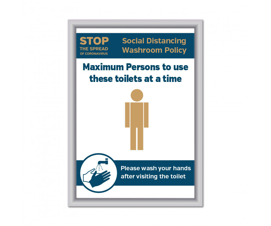 Maximum of 1 person to use these toilets at a time Social Distancing Wall mounted Toilet Sign