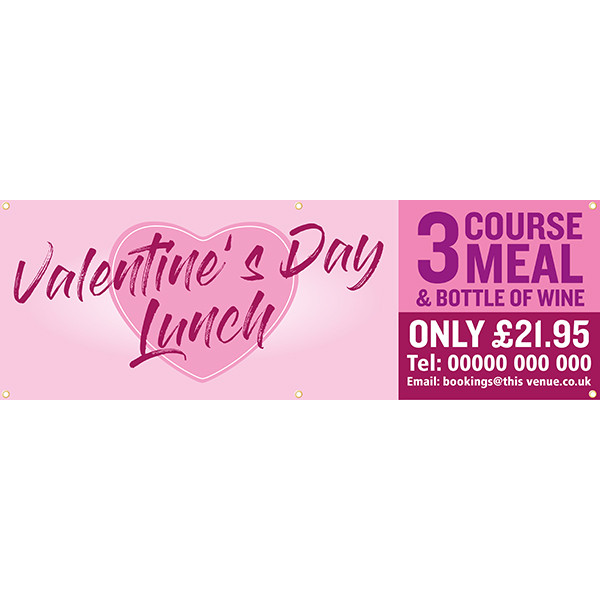 Valentines Day Lunch Menu PVC Banner