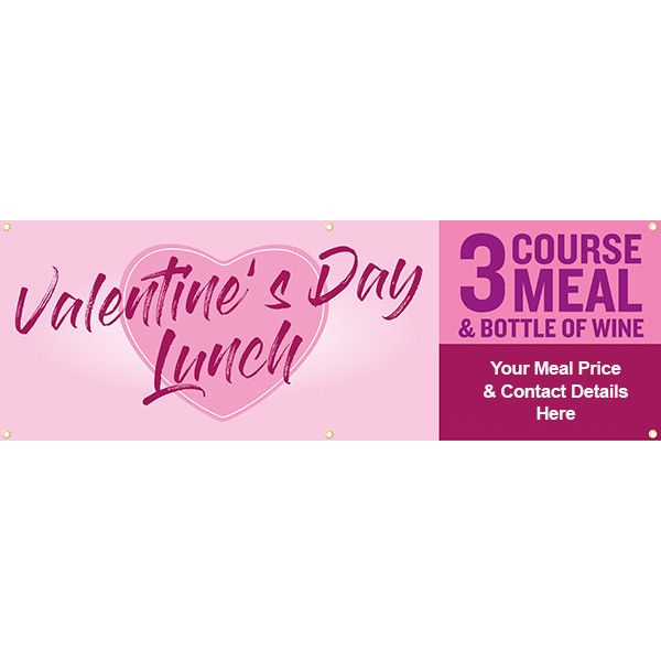Valentines Day Lunch Menu PVC Banner