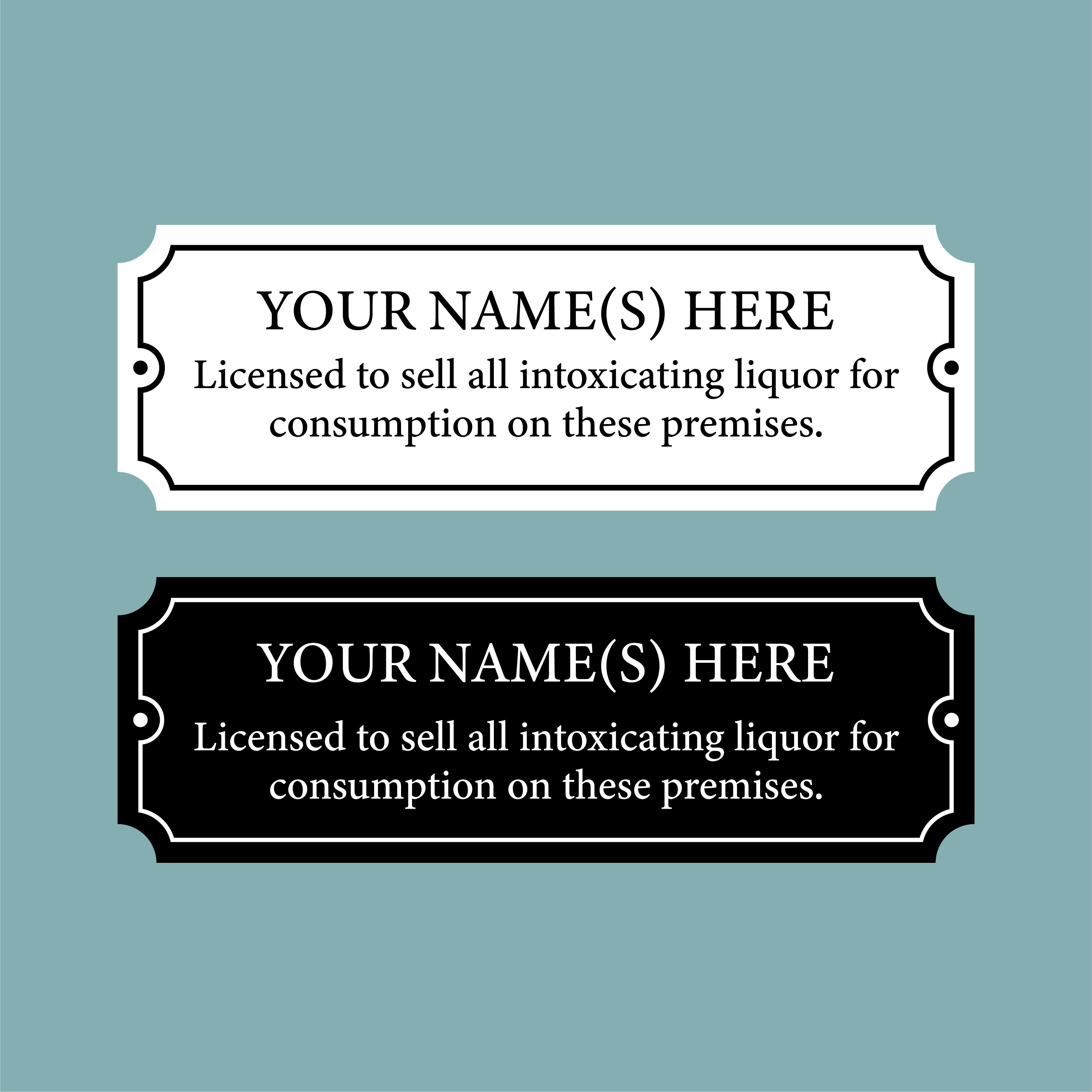 Pub Licensee Sign License Plates Catersigns