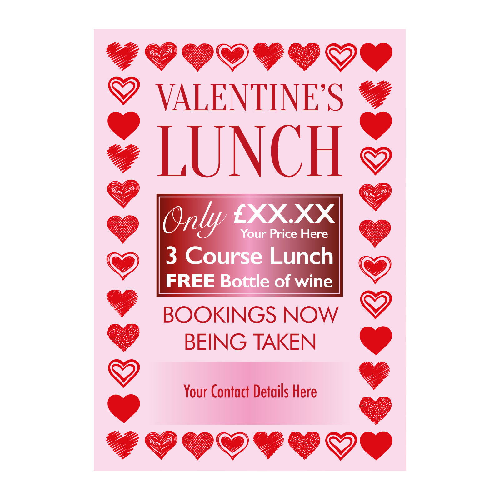 Valentines Day Bookings Now Being Taken Poster