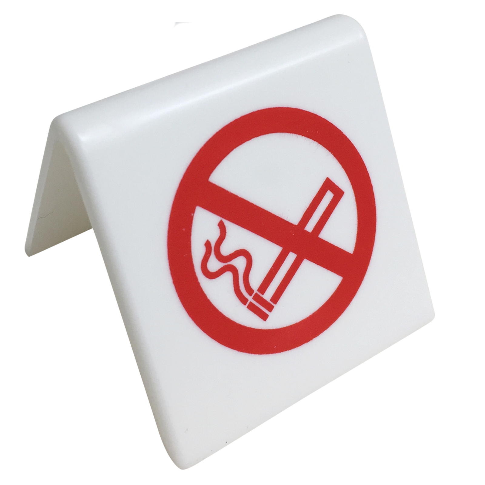 No Smoking Symbol table tent Notice. (Red / White)
