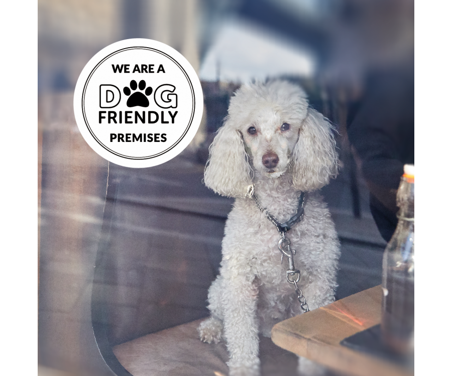 We are a Dog Friendly Establishment vinyl window sticker