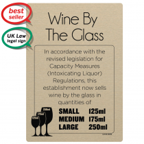 125ml, 175ml & 250ml Wine By The Glass Licensing & Bar Notice