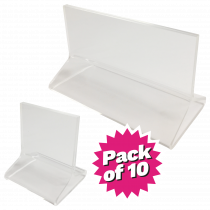 Clear T Shape Acrylic Card Holders - Pack of 10