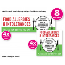 Food Allergy & Intolerances Allergy Awareness Sticker Pack contains 8 Self Adhesive Vinyl Stickers 