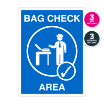 Bag Check Area Notice – Blue