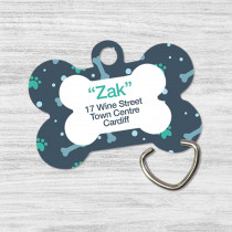 Personalised metal bone shaped dog tag 