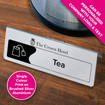 Personalised Beverage Display Table Tent Notices - Silver