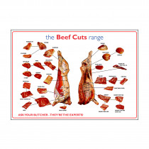 Butchers Cow Cuts of Meat Poster