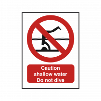 Caution Shallow Water Safety Sign