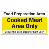 Cooked Meat Only Sign