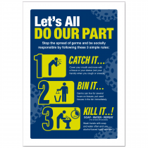 Coronavirus Prevention Catch it, kill it, bin it Poster