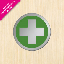 First Aid Symbol Satin Silver Door Disc
