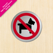 No Dogs Symbol Satin Silver Door Disc