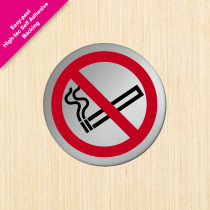 No Smoking Symbol Satin Silver Door Disc