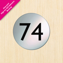 Door Number 75mm Diameter - Matt Silver