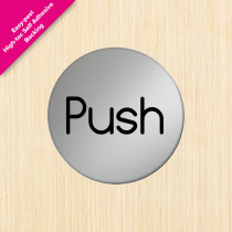 Push Satin Silver Door Disc