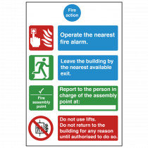 4 Point Premises Fire Action Safety Sign