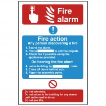 Fire Alarm - Dual Fire Action Safety Sign