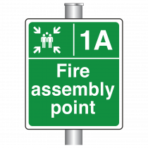 Post Mounted Fire Assembly Point Zone Sign