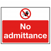 No Admittance with hand stop symbol sign