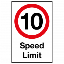 10mph Speed Limit Sign
