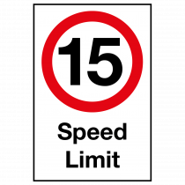 15mph Speed Limit Sign
