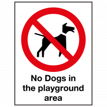 External No Dogs in the Playground Sign