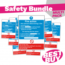 Detailed Premises Fire Action Safety Sign - Bundle Pack